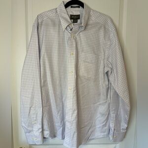Eddie Bauer Men's Light Blue Checkered Button Down Shirt L EUC
